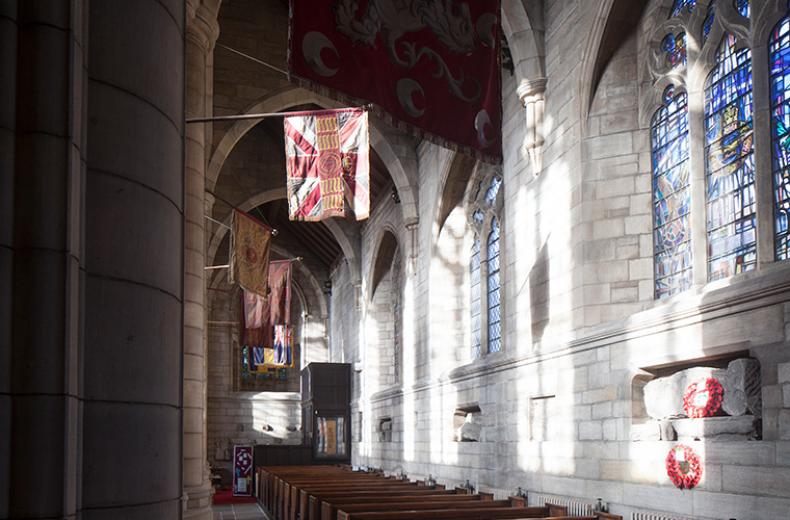 Banners at Hexham abbey